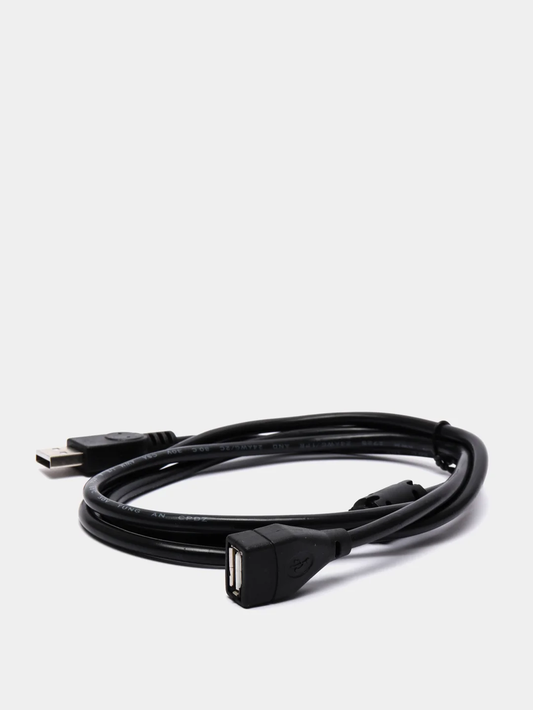 Черный кабель USB 2.0 - USB 2.0 вилка - розетка (папа-мама) 1,5 м