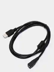 Черный кабель USB 2.0 - USB 2.0 вилка - розетка (папа-мама) 1,5 м