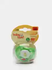 Зеленый соска-пустышка Baby Land с рисунком силиконовая ортодонтическая, 6 мес+