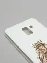 Серебряный чехол Samsung Galaxy A8+ (A8 Plus), Самсунг Галакси А8+ / А8 Плюс силиконовый с рисунком