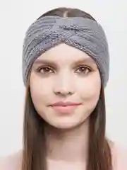 Серый вязаная повязка на голову