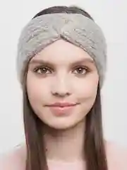 Серый вязаная повязка на голову