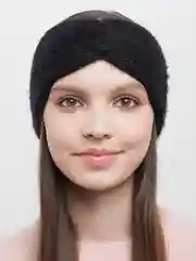 Черный вязаная повязка на голову