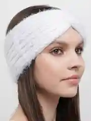 Белый вязаная повязка на голову
