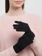 Вязанные перчатки черные размер s