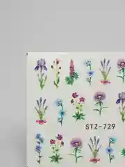 Молочный слайдеры для дизайна ногтей "Цветочные", 24 вида, наклейки водные