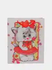 Красный подарочный пакет "Котята"