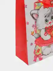 Красный подарочный пакет "Котята"
