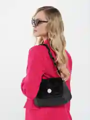 Черный женская сумка с мехом