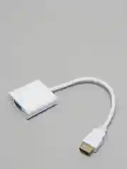 Белый конвертер - переходник HDMI на VGA, адаптер HDMI на VGA без звука для видеокарты