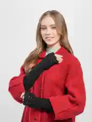 Черный рукава - митенки вязанные / гетры на руку / нарукавники / перчатки длинные, без пальцев