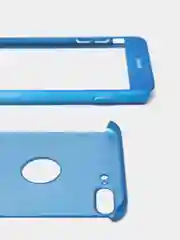 Синий чехол 360 + защитное стекло на iPhone 5s 6, 7, 8, SE, 20, X, XS, XR, 11, Pro, Max, 12