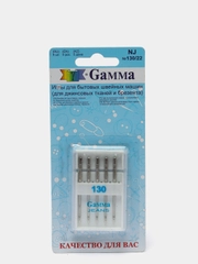 Иглы для швейных машин "Gamma" NJ №130 для джинсы, 5 штук в блистере