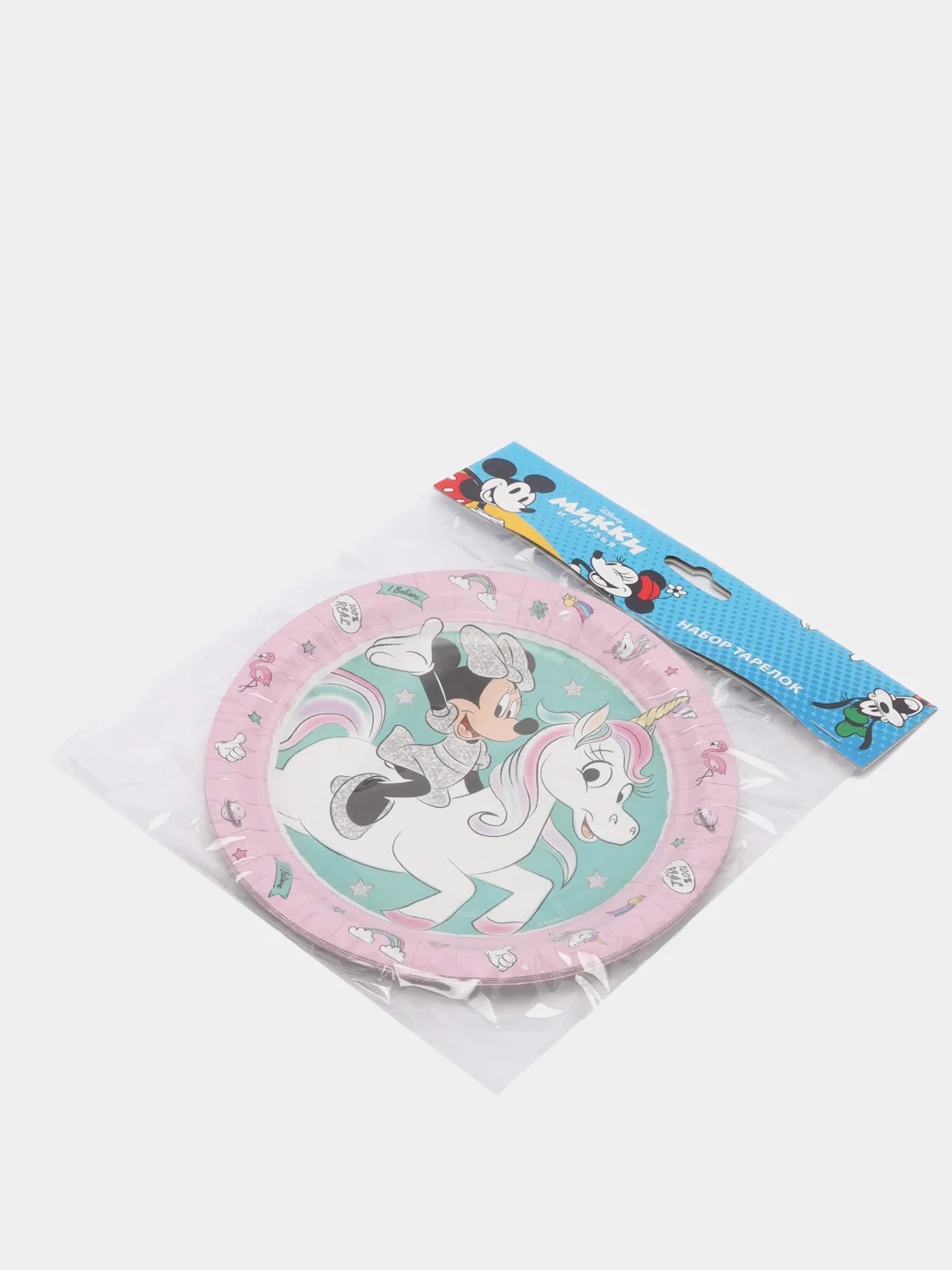 Minnie Mouse. Набор бумажных тарелок, розовый - 3,6 шт d=180 мм