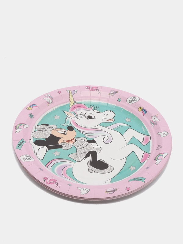 Minnie Mouse. Набор бумажных тарелок, розовый - 3,6 шт d=180 мм