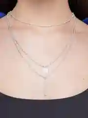 Серебряный цепочка многоуровневая на шею, колье, цепочка на шею