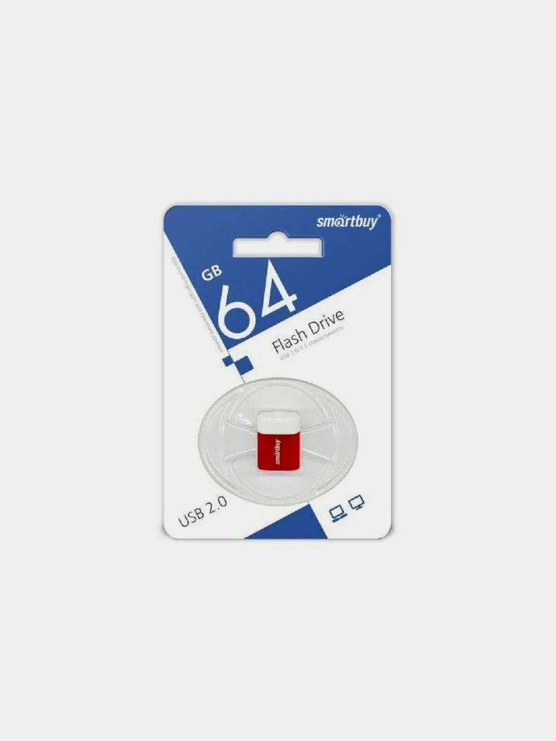 Красный флеш-накопитель USB 64 Гб Smart Buy Lara