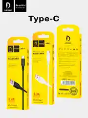 Кабель, Шнур, Провод, USB - Type-C, 2.4A, 1м, Denmen D01T, тайпси, тайп с, тайп си
