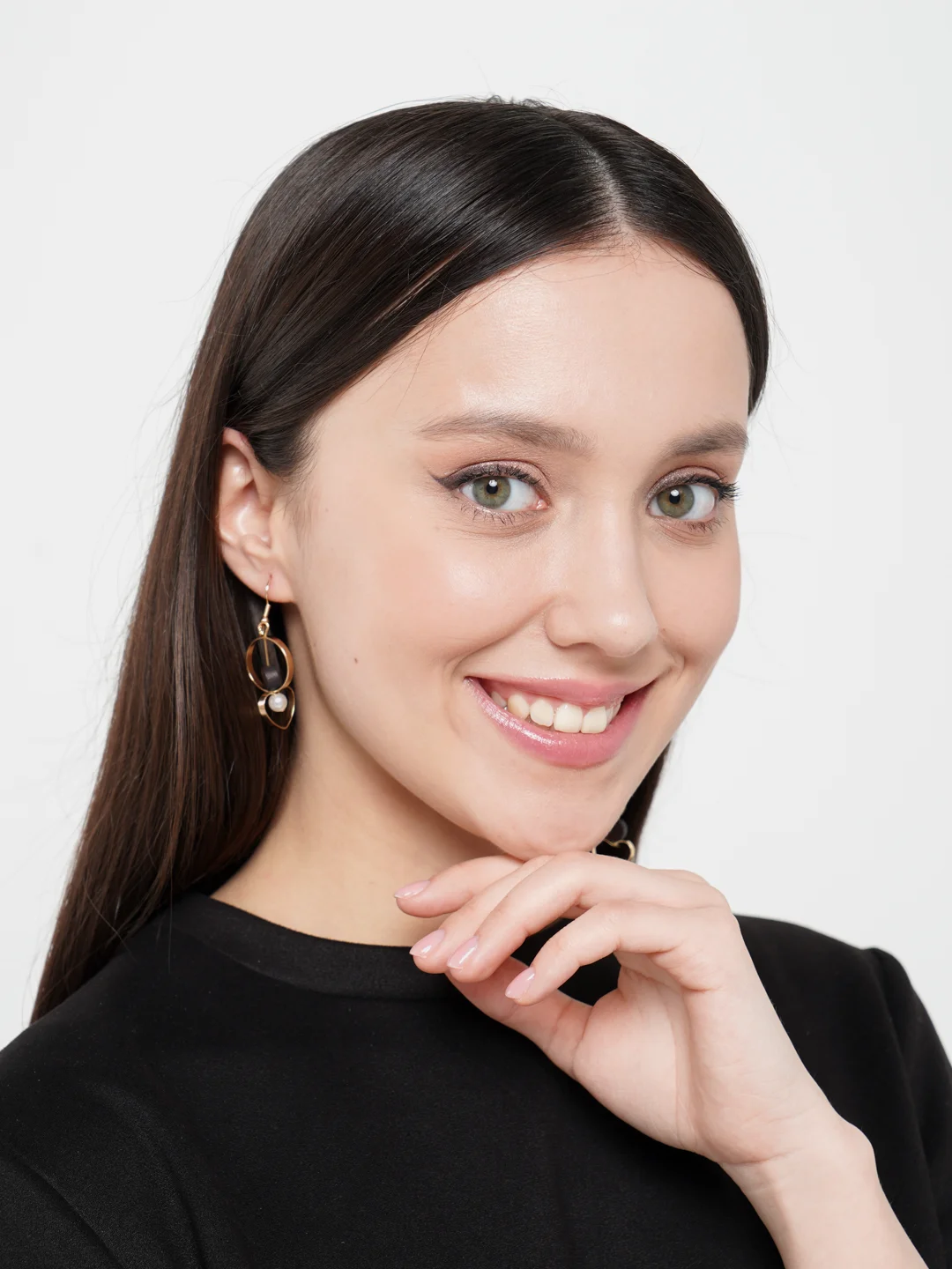 Серьги женские, длинные, ассиметричные, с сердцем