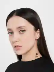 Серьги женские, длинные, ассиметричные, с сердцем