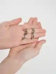 Серебряный серьги гвоздики цепочки, серьги висячие звенья,серьги вечерние подвески
