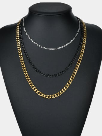 Цепочка на шею серебряная, чокер золотой женский, мужская цепь черная купить по цене 329 ₽ в интернет-магазине KazanExpress