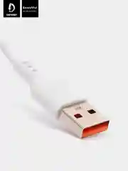 Белый кабель, Шнур, Провод, USB - microUSB, 2.4A, 1м, Denmen D01V, микро усб, микро юсб, андроид