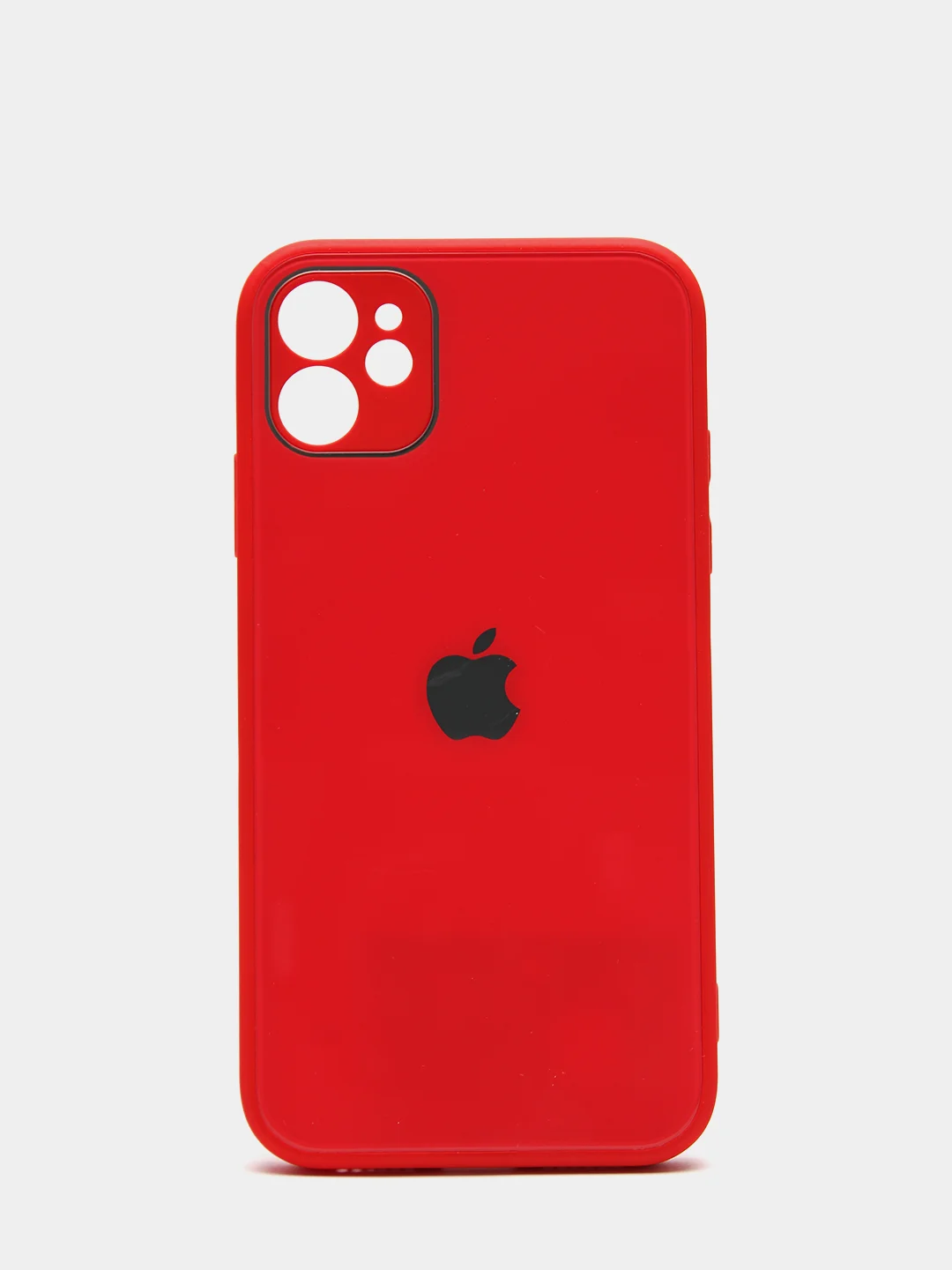 Алый чехол для iPhone 11, 12, 13, 12 Pro Max, 12 Pro, силиконовый, со стеклянной панелью