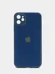 Синий чехол для iPhone 11, 12, 13, 12 Pro Max, 12 Pro, силиконовый, со стеклянной панелью