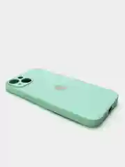 Бирюзовый чехол для iPhone 11, 12, 13, 12 Pro Max, 12 Pro, силиконовый, со стеклянной панелью