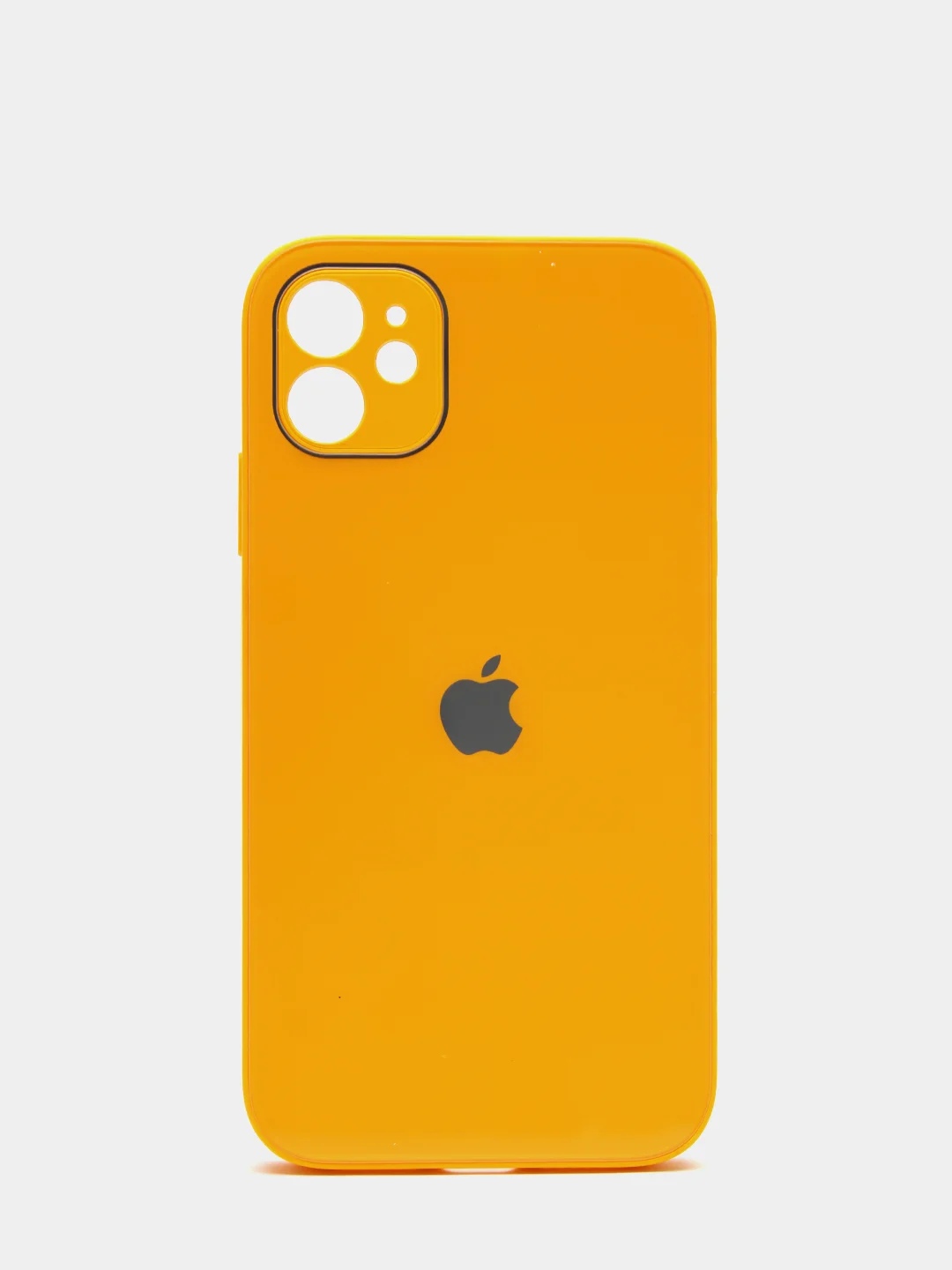 Горчичный чехол для iPhone 11, 12, 13, 12 Pro Max, 12 Pro, силиконовый, со стеклянной панелью