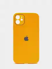 Горчичный чехол для iPhone 11, 12, 13, 12 Pro Max, 12 Pro, силиконовый, со стеклянной панелью