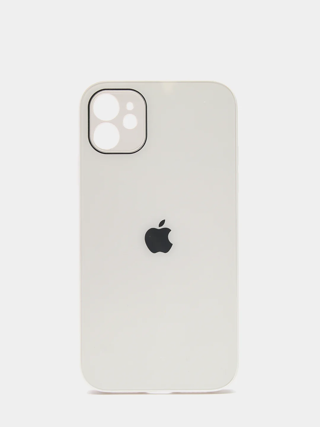 Белый чехол для iPhone 11, 12, 13, 12 Pro Max, 12 Pro, силиконовый, со стеклянной панелью