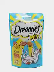 Дримс (Dreamies) лакомые подушечки для кошек с лососем и сыром, 60 гр
