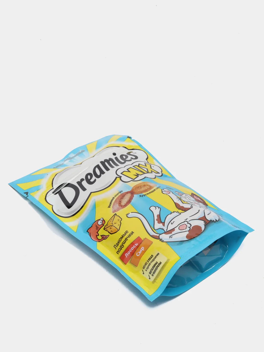 Дримс (Dreamies) лакомые подушечки для кошек с лососем и сыром, 60 гр