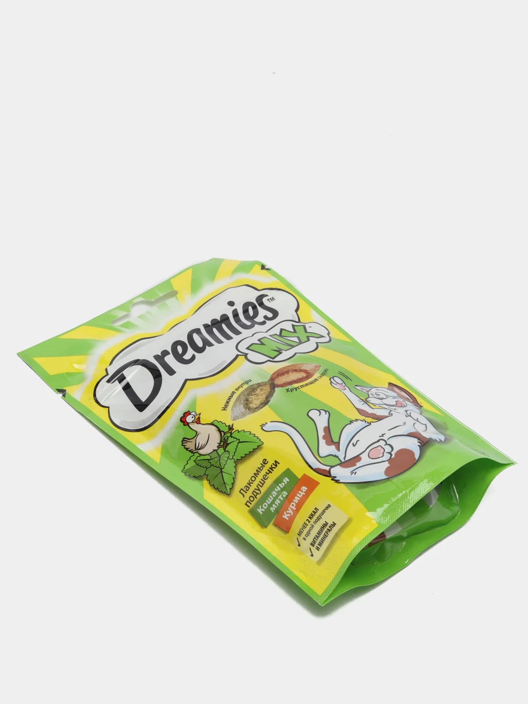 DREAMIES ЛАКОМЫЕ ПОДУШЕЧКИ С КУРИЦЕЙ И КОШАЧЬЕЙ МЯТОЙ, 60Г