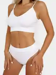 Белый женский комплект белья, топ и стринги