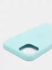 Тёмно-бирюзовый чехол Silicone Case для iPhone 12, 12 Pro с открытым низом