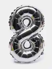 Воздушный шар "Цифра 8" 40 см, серебряный