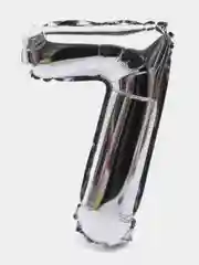 Воздушный шар "Цифра 7" 40  см, серебряный