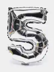 Воздушный шар "Цифра 5" серебряный, 40 см