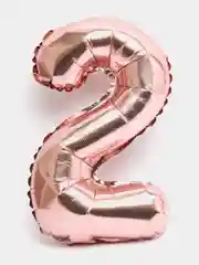 Воздушный шар "Цифра 2" розовый, 40 см