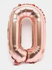 Розовый воздушный шар "Цифра 0" розовый фольгированный , 40 см