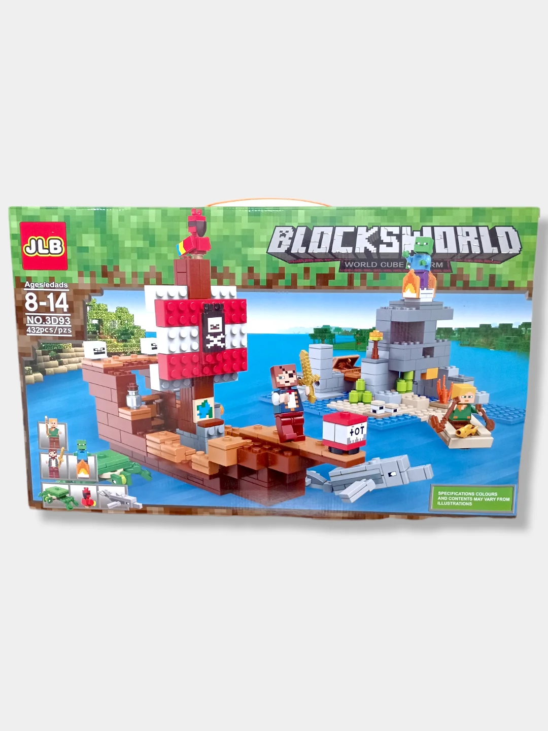Белый конструктор My world Майнкрафт Битва с пиратом 101 - 115 и 432 детали