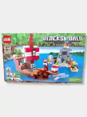 Белый конструктор My world Майнкрафт Битва с пиратом 101 - 115 и 432 детали