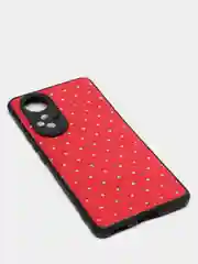 Красный чехол Honor 50, Huawei Nova 9, Хонор 50, Хуавей Нова 9 силиконовый под кожу со стразами
