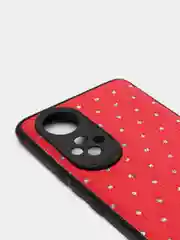 Красный чехол Honor 50, Huawei Nova 9, Хонор 50, Хуавей Нова 9 силиконовый под кожу со стразами