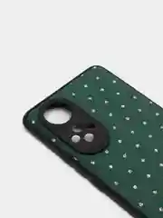 Зеленый чехол Honor 50, Huawei Nova 9, Хонор 50, Хуавей Нова 9 силиконовый под кожу со стразами