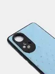 Небесно-голубой чехол Honor 50, Huawei Nova 9, Хонор 50, Хуавей Нова 9 силиконовый под кожу со стразами