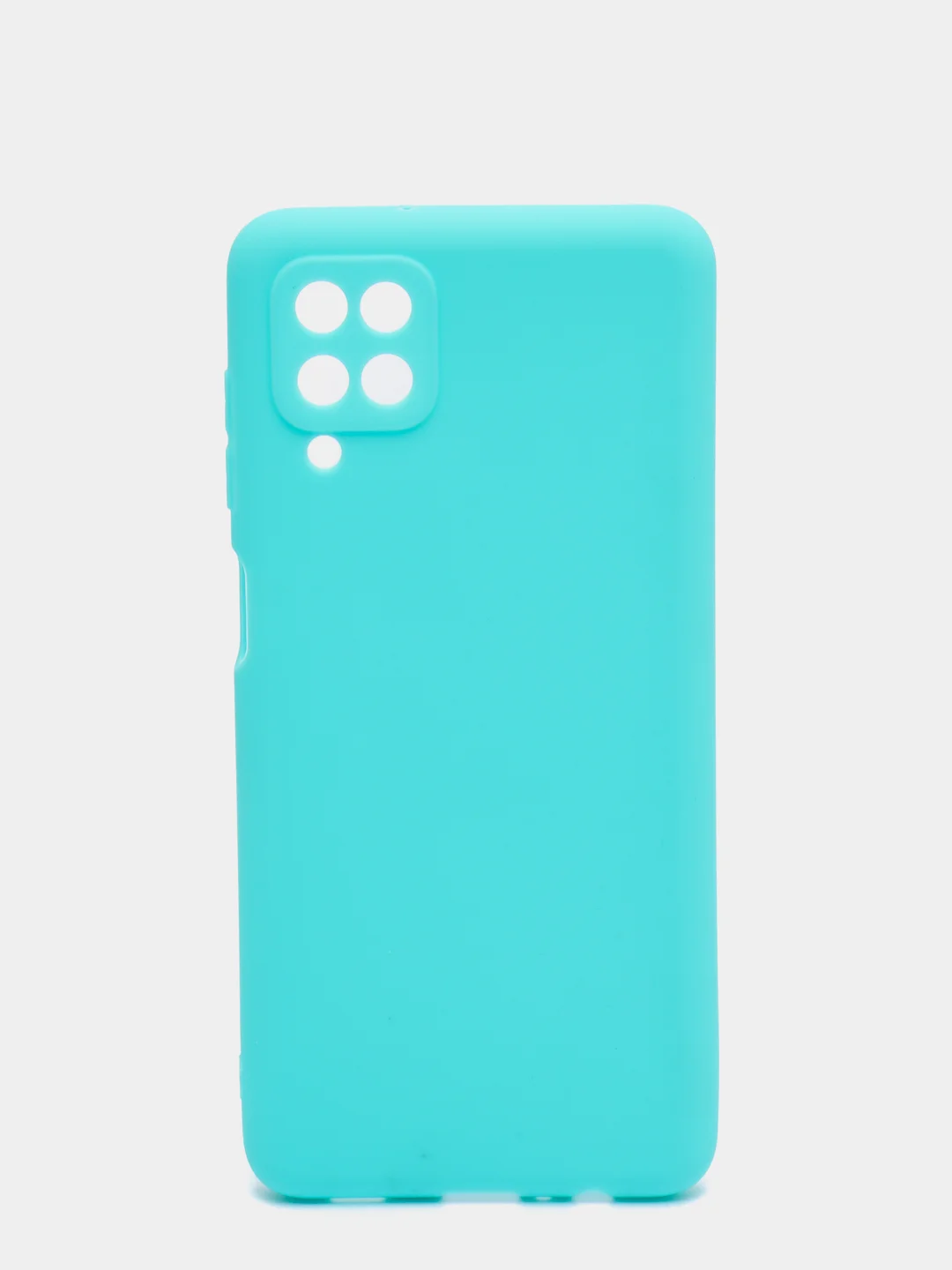 Бирюзовый чехол силиконовый на Samsung Galaxy A12 /М12 с защитой камеры